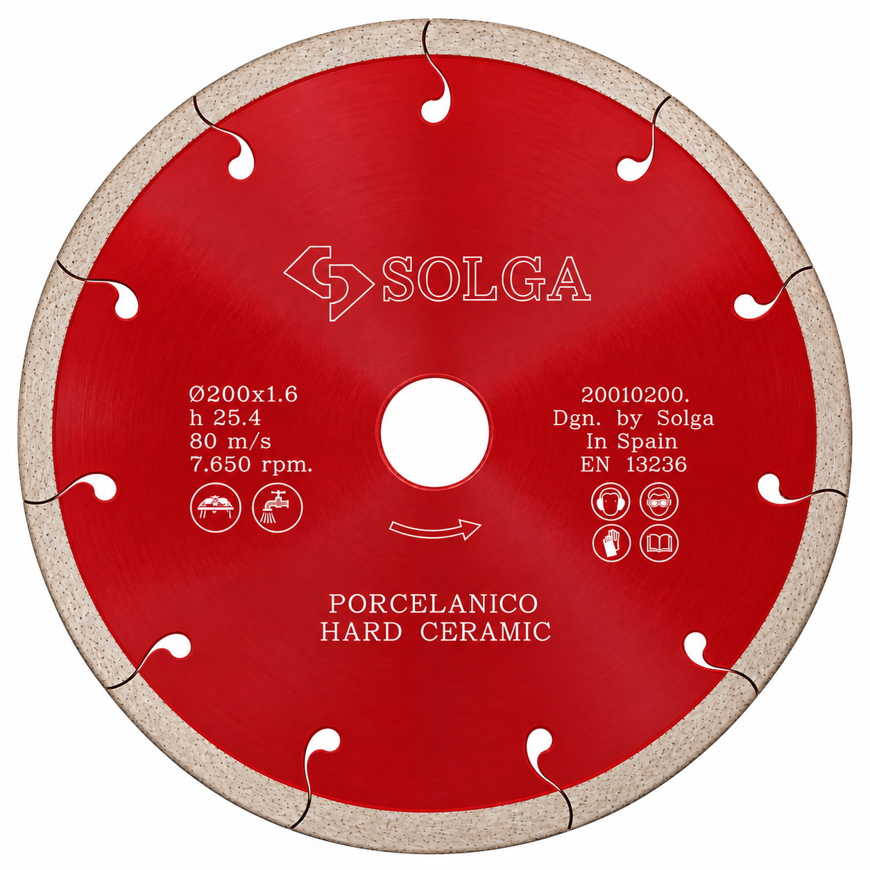 SOLGA Diamond Cutting Blade with 200 mm Diameter for Cutting Very Hard Materials