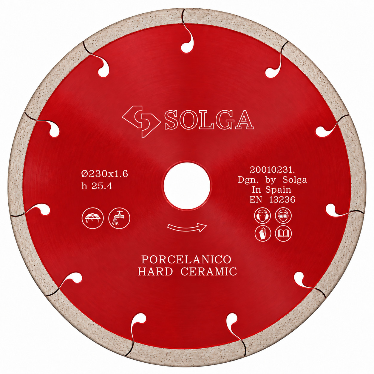 SOLGA diamond cutting blade with a diameter of 230 mm for cutting very hard materials